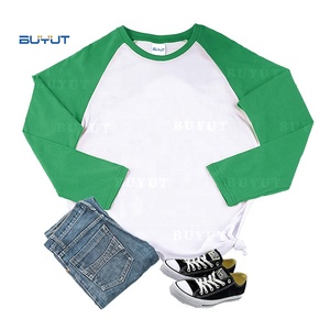 USA Raglan manches longues col rond unisexe hommes femmes Polyester t-shirt coton sensation <span class=keywords><strong>Pastel</strong></span> contraste couleur Sublimation chemises - Product Image 2