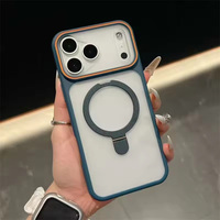 Coque de téléphone magnétique effet mat avec support anneau pour iPhone 17 16 15 14 13 12 11 Pro Max X Xr Xs Max 6/7/8 Plus