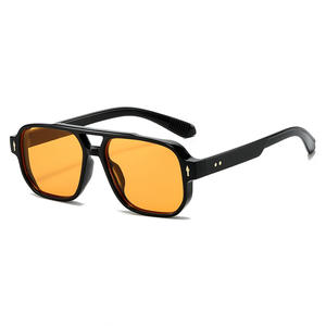 <b>Men</b> Retro Square <b>Sunglasses</b> Stylish Lightweight Retro Classic UV400 Double Bridge <b>Blue</b> <b>Sunglasses</b> - Product Image 4