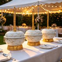 Chauffe-Plats Suspendus Blancs de Luxe Nouveau Design 8L pour Buffet, Restaurant et Fêtes – Réchaud Suspendu pour Dîner