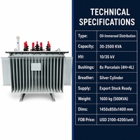 Transformateur immergé dans l'huile Wanbo-350 en stock avec refroidissement par radiateur pour distribution en sous-poste et exportation