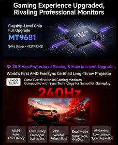 XGIMI RS 20 Proiettore Domestico Portatile con Laser Tricolore, Zoom 4K, DLP Android, 2800 Lumen, Lente Master Red Circle - Product Image 4