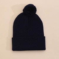 Bonnet d'hiver unisexe en acrylique tricoté avec revers et pompon, personnalisable avec logo brodé, pour le voyage, les sports de plein air, les clubs et la publicité de marque - Vente en gros
