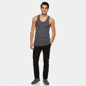 Camisetas de Gimnasio de Alta Calidad para Hombre, Estilo Musculoso, Personalizadas, Negras, Corte Recto, Sin Mangas - Product Image 1