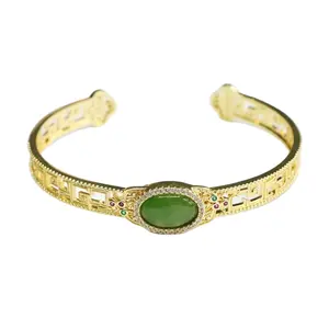 Precious Stone Gemstone and Jasper Bangles Hollow Out Vintage Bangles Wholesale Jewelry Stone Hetian Jade Bangles
