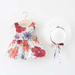 Vêtements de boutique pour enfants en gros, jolie robe courte à fleurs pour bébé fille, été - Product Image 2
