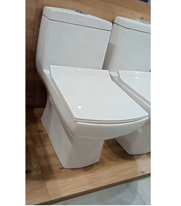 Robin Sanitaryware Ensemble de toilettes monobloc moderne à double chasse d'eau, cuvette allongée avec siphon en P et en S pour villas, hôtels, salles de bain - Product Image 1