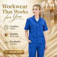 Ensemble d'uniformes de travail d'entreprise en gros, manches courtes, coton, respirant, impression UV, unisexe, détection par aiguille, pour l'été