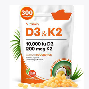 อาหารเสริม OEM 300 มก. ซอฟเจล น้ำมันมะพร้าวบริสุทธิ์เกรดอาหาร วิตามินดี3 เค2 ชนิดน้ำบรรจุขวด สารสกัดจากพืช - Product Image 1