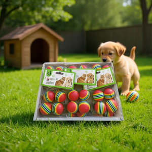 Toy Rainbow Ball Dog Play 12Pcs Pack Colorful Pet Toy - Product Image 2