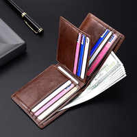 Dompet Kulit Asli Anti Maling RFID Tipis Lipat Dua Hassion untuk Wanita dengan 10 Slot Kartu, Dompet Pria Kulit Full Grain