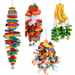 <span class=keywords><strong>Extra</strong></span> Grote Vogel Papegaai Speelgoed Veelkleurige Natuurlijke Houten Blokken Scheuren Speelgoed Voor Vogels Papegaaien - Product Image 1