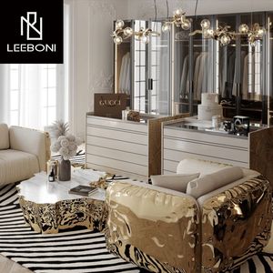 أرائك مقطعية فاخرة خفيفة من الجلد بطراز حديث من بوكا صالة مخصصة - Product Image 4