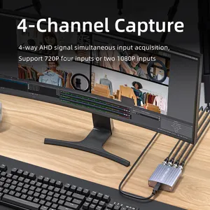 UCAHD-4CH-USB 1080p 720p AHD ke Video Capture Card 4 SDI channel HD video capture kotak Internal mendukung Vmix Wirecast ManyCam VLC