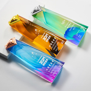 Trofeo de cristal con diamantes, grabado láser, impresión digital, premio, regalo para conferencias y reconocimiento de empleados - Product Image 4