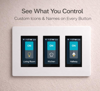 Interruptor de Luz Inteligente para el Hogar Lanbon L9 US, 2 Canales, Pantalla LCD, Control Remoto por Aplicación, con Plataforma Smart Living Tuya Smart Life