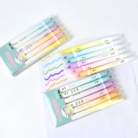 Stylo surligneur de bonne qualité, 6 couleurs, design macaron, couleurs pastel douces, stylo fluorescent, fournitures scolaires d'art