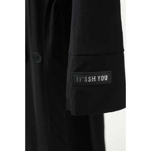 It'Ssh You - Gabardina Negra para Mujer, Manga Larga, Tejida, Elegante, Cómoda para Otoño - Product Image 1