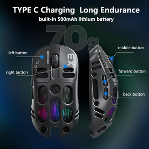 Chuột X3 chuột nhẹ không dây RGB thiết kế công thái học với ánh sáng hơi thở di động chuột văn phòng chơi game - Product Image 5