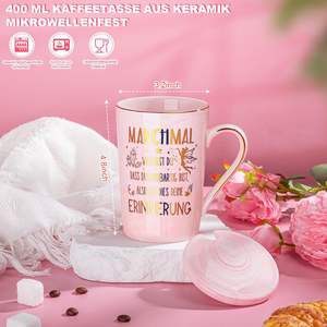 Inspirador 'You Are Great' 400 ml <span class=keywords><strong>Taza</strong></span> de cerámica de mármol rosa Tapa con estampado dorado Tarjeta de felicitación Cuchara Caja de regalo para cumpleaños de mujer - Product Image 2
