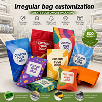 Sacs Mylar personnalisés 3,5g Cali Packs, sacs Mylar découpés sur mesure, sacs d'emballage en plastique anti-odeur, sacs à fermeture éclair holographiques pour fleurs