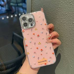 เคสโทรศัพท์กันกระแทกแบบเต็มตัว ลายดอกไม้เล็กๆ วิบวับ เหมาะสำหรับ iPhone 16 Pro - Product Image 4