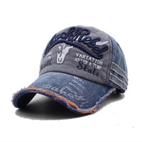 Gorra de Béisbol de Algodón Lavado Vintage Bordada Personalizada de Alta Calidad con Borde Desgastado y Visera Curva, Precio Directo de Fábrica