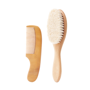 BOOMHOME Set Spazzola e Pettine in Legno Naturale per Neonati Spazzola per Bambini 100% Setole di Capra Naturali Spazzola per Capelli per Bambini Vendita Calda - Product Image 2