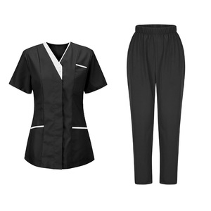 Uniforme Médico para Enfermeras, Cuello en V, Fresco, Antiarrugas, para Uniformes Médicos (Parte Superior y Pantalones) y Ropa de Trabajo para Salón de Belleza - Product Image 2