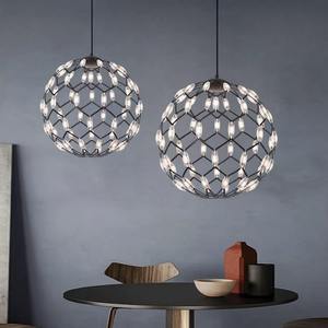 Moderne Noir cage Pendentif Lumières restaurant cuisine loft nordique led feux d'artifice boule lustre - Product Image 1