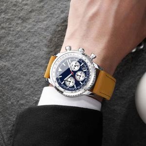Montre de luxe décontractée pour homme Drioshipping, montre chronographe sport tendance, montre en cuir étanche et lumineuse pour homme, cadeau - Product Image 2