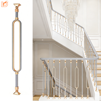 Balustrade d'escalier en alliage d'aluminium de style luxueux pour intérieur, vente en gros, pour villas, appartements et hôtels