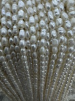 Perles de riz naturelles en gros, 3-4 mm, 5-6 mm, 7-8 mm, perles d'eau douce naturelles, brin de perles en vrac pour la fabrication de colliers