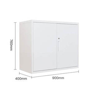 خزانة ملفات قصيرة بيضاء اللون طراز 760H مع أبواب فولاذية جانبية عريضة ورفوف للمكتب والصالة الرياضية والمدرسة - Product Image 4