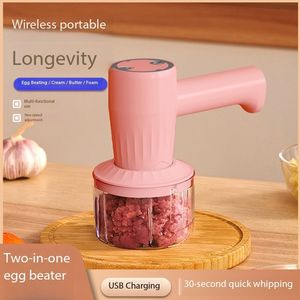 Batteur à œufs électrique sans fil rechargeable, mixeur portatif 2 en 1, robot culinaire, fouet, outil de pâtisserie - Product Image 3