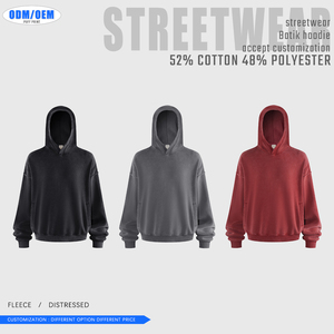 เสื้อฮู้ดดี้และเสื้อสเวตเชิ้ตผู้ชายพิมพ์ลายบาติกแบบกำหนดเอง ทรงโอเวอร์ไซส์ สไตล์วินเทจ ผ้าฟลีซซับใน คอปกบุ  ใส่สบายสำหรับฤดูหนาว - Product Image 2