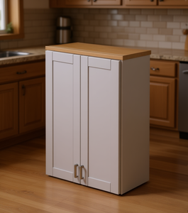 Armadietto da Cucina Bianco Stile Shaker Sunique Sydney, Profondità 18-23,9 Pollici, Montaggio a Parete, Porta in Legno Massello Verniciato con Finitura Laccata - Product Image 2