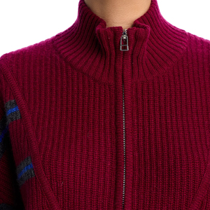 Maglioncino a mezza Zip lavorato a <span class=keywords><strong>maglia</strong></span> lavorato a <span class=keywords><strong>maglia</strong></span> Casual alla moda <span class=keywords><strong>bordeaux</strong></span> Casual Wisrise nuovo arrivo - Product Image 4