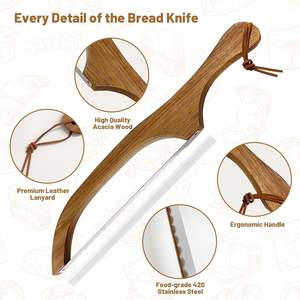 <span class=keywords><strong>Cuchillo</strong></span> de pan de lazo de madera <span class=keywords><strong>pequeño</strong></span> Premium de 16 ", <span class=keywords><strong>cuchillo</strong></span> de pan de masa fermentada duradero con Juego de bolsas de pan - Product Image 5