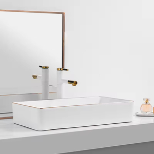 Nouveauté, articles sanitaires pour <span class=keywords><strong>WC</strong></span>, lavabo de salle de bain moderne, lavabo <span class=keywords><strong>sur</strong></span> plan, lavabo en céramique blanche, lavabo pour se laver les mains - Product Image 5