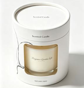 Boîte cadeau cylindrique en carton, tube en papier, impression personnalisée, design sur mesure pour emballage de bougies parfumées et de parfums - Product Image 2