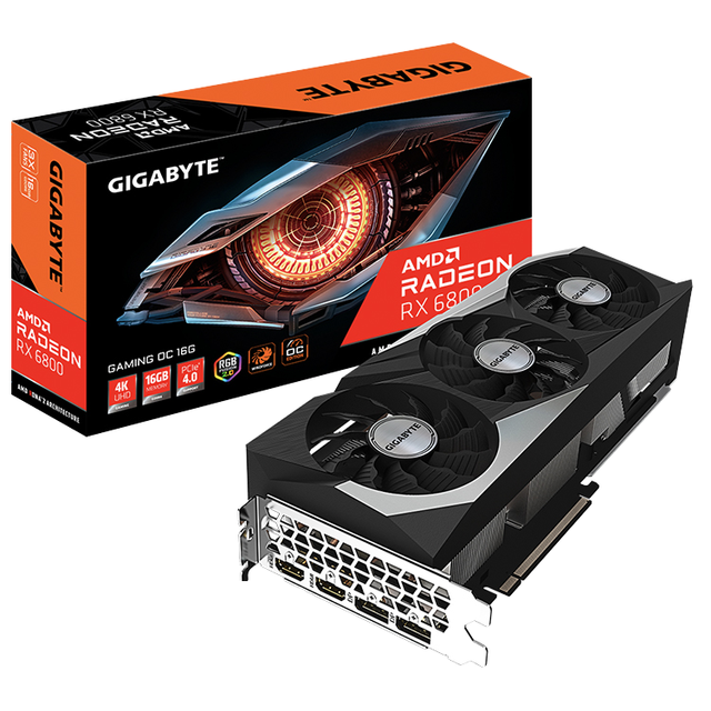 GIGABYTE for Radeon RX 6800 GAMING OC 16GB Used PCI Express Fan Graphics Card with 256 Bit GDDR6 Memory for Workstation