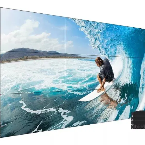 Layar splicing iklan dinding 55 inci, bezel/celah 0.88mm Super ramping 4k dinding video tv dengan panel BOE