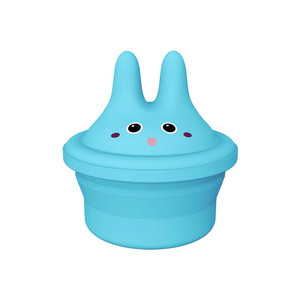 Tazón Redondo Plegable de Silicona con Orejas de Conejo y Tapa para Dedos, Libre de BPA, Recipientes Reutilizables para Comer sin Desorden - Product Image 2