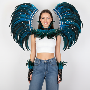 SeaShell WI021 Tüy Kanatlar Dekor Seti Kadın Yetişkin Karnaval Cadılar Bayramı Partisi Maskeli Balo Kostümü ve Sahne Gösterisi için - Product Image 4