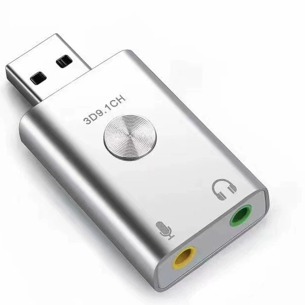 USB 2.0 7.1 Channel One-click Noise Reduction 3D USB Sound Card Live Sound Card USB Dual-core Intelligent Audio Voice Processor