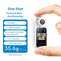 Caméra d'action S70 de la taille d'un pouce avec capteur CMOS 2K, objectif rotatif à 180°, zoom optique 8x, support magnétique pour utilisation en extérieur