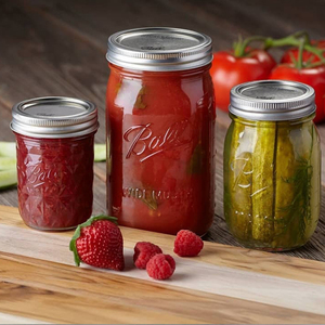 Custom Tall White Wedding Pickle Glass Jar 12 oz Jam 500ml with Airtight Lid - Product Image 2