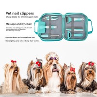 Ensemble complet d'outils de toilettage pour animaux de compagnie avec coupe-ongles, lime à ongles, peigne démêlant, brosse anti-poils et outil de massage pour le soin quotidien des chiens et des chats