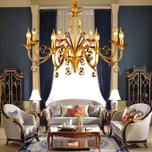Lampes suspendues européennes, style cour royale, en cuivre, lumières de bougies, lustre <span class=keywords><strong>baroque</strong></span>, décoration, <span class=keywords><strong>plafonnier</strong></span> pour chambre à coucher - Product Image 2